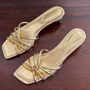 NEW SCHUTZ Rachel Mule Metallic Gold Sandal